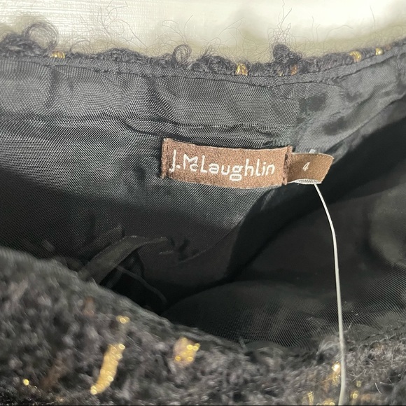 J. McLaughlin elm skirt in black and gold wool mohair and viscose - Picture 5 of 7